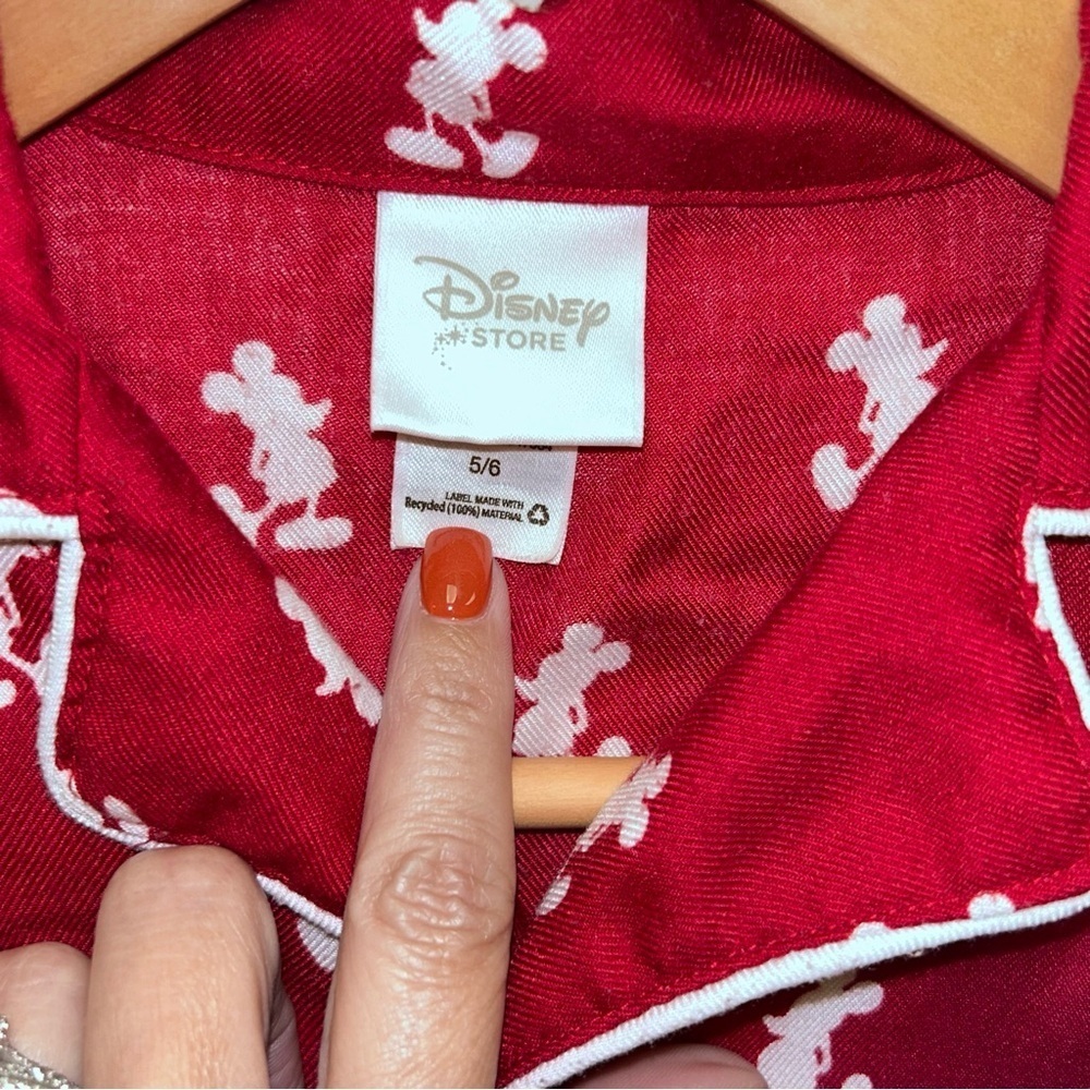Disney Red Shirt with White Mickey Mouse Design size 5/6 - Picture 2 of 3
